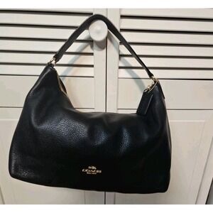 Coach Black Celeste East West Leather Hobo Bag